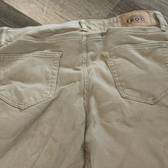 Izod Mens Regular Fit Khaki Pants 32x30 Cotton Blend - Picture 5 of 8